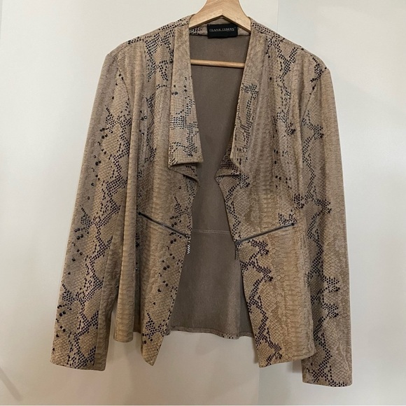 Frank  Lyman Women’s Jacket Iridescent Shimmer Snake Print Women's 20 Stretch M - Picture 1 of 6